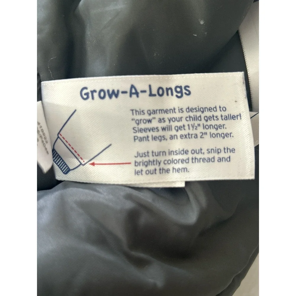 Lands End Kids Navy Blue Iron Knee Snow Bibs Insulated Overalls Size 10